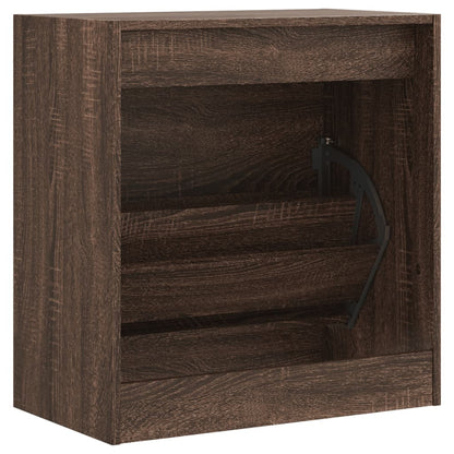 Schoenenkast 60X34X63,5 Cm Bewerkt Hout Bruineikenkleurig Bruin Eikenkleur 60 x 34 x 63.5 cm