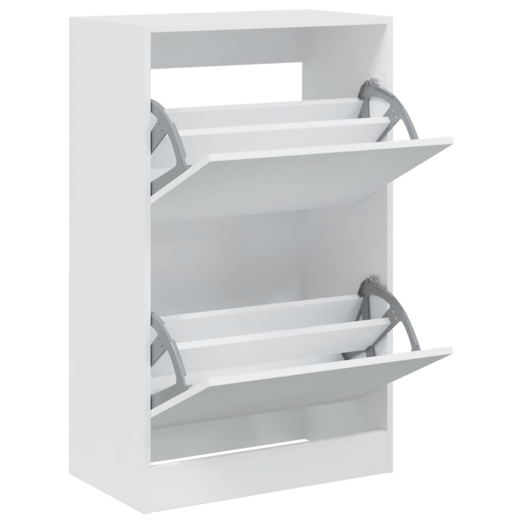 Schoenenkast 60X34X96,5 Cm Bewerkt Hout Wit 60 x 34 x 96.5 cm