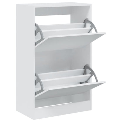 Schoenenkast 60X34X96,5 Cm Bewerkt Hout Wit 60 x 34 x 96.5 cm