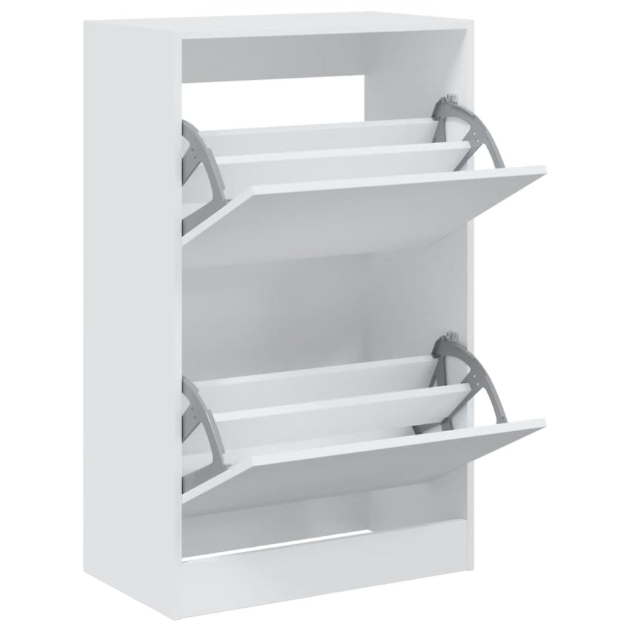 Schoenenkast 60X34X96,5 Cm Bewerkt Hout Wit 60 x 34 x 96.5 cm