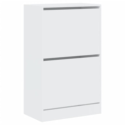 Schoenenkast 60X34X96,5 Cm Bewerkt Hout Wit 60 x 34 x 96.5 cm