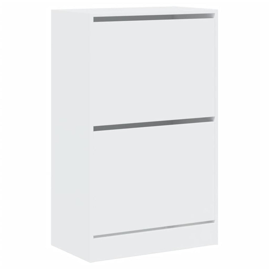 Schoenenkast 60X34X96,5 Cm Bewerkt Hout Wit 60 x 34 x 96.5 cm