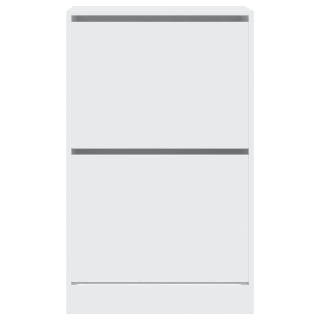 Schoenenkast 60X34X96,5 Cm Bewerkt Hout Wit 60 x 34 x 96.5 cm