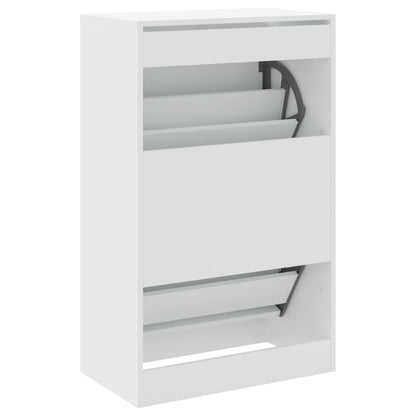 Schoenenkast 60X34X96,5 Cm Bewerkt Hout Wit 60 x 34 x 96.5 cm