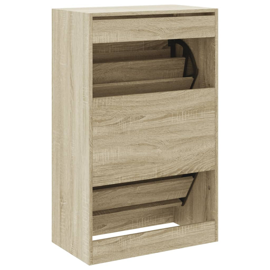 Schoenenkast 60X34X96,5 Cm Bewerkt Hout Kleurig Sonoma Eiken 60 x 34 x 96.5 cm