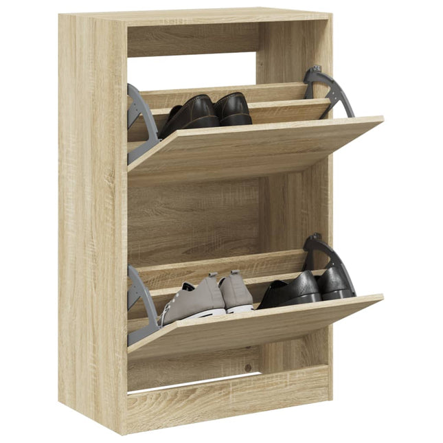 Schoenenkast 60X34X96,5 Cm Bewerkt Hout Kleurig Sonoma Eiken 60 x 34 x 96.5 cm