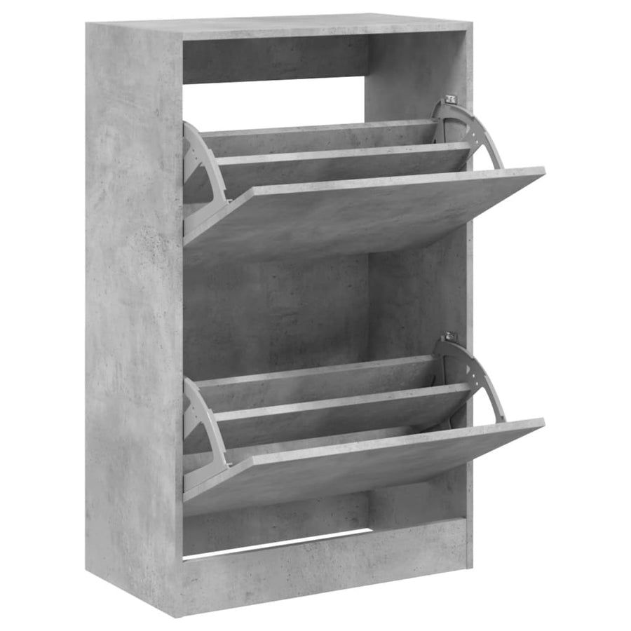 Schoenenkast 60X34X96,5 Cm Bewerkt Hout Betongrijs 60 x 34 x 96.5 cm