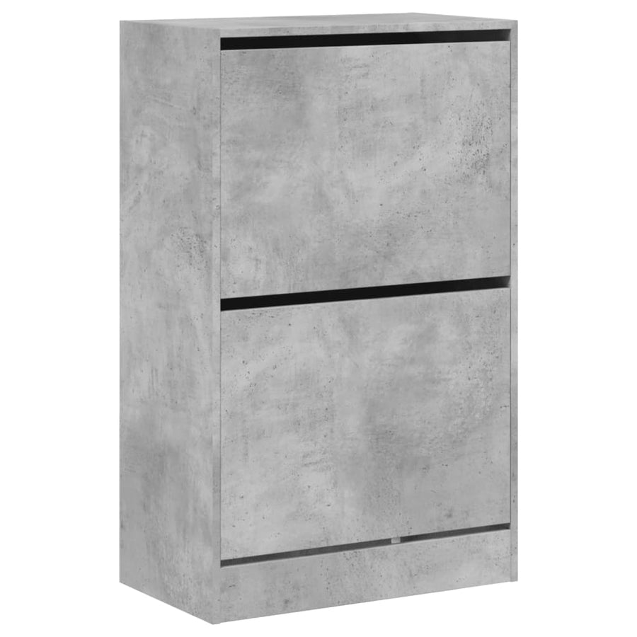Schoenenkast 60X34X96,5 Cm Bewerkt Hout Betongrijs 60 x 34 x 96.5 cm