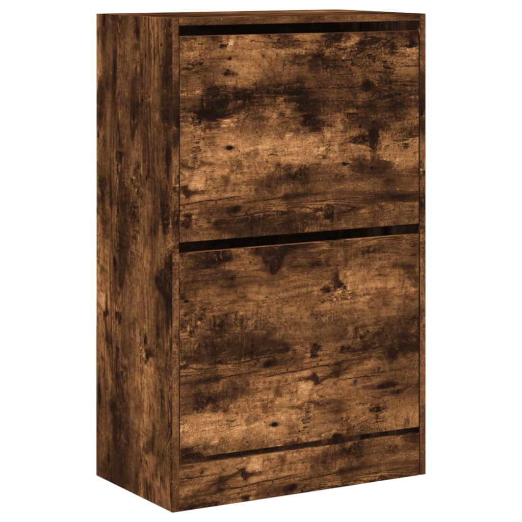 Schoenenkast 60X34X96,5 Cm Bewerkt Hout Kleurig Gerookt Eiken 60 x 34 x 96.5 cm