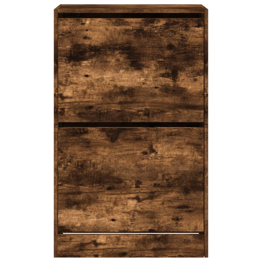 Schoenenkast 60X34X96,5 Cm Bewerkt Hout Kleurig Gerookt Eiken 60 x 34 x 96.5 cm