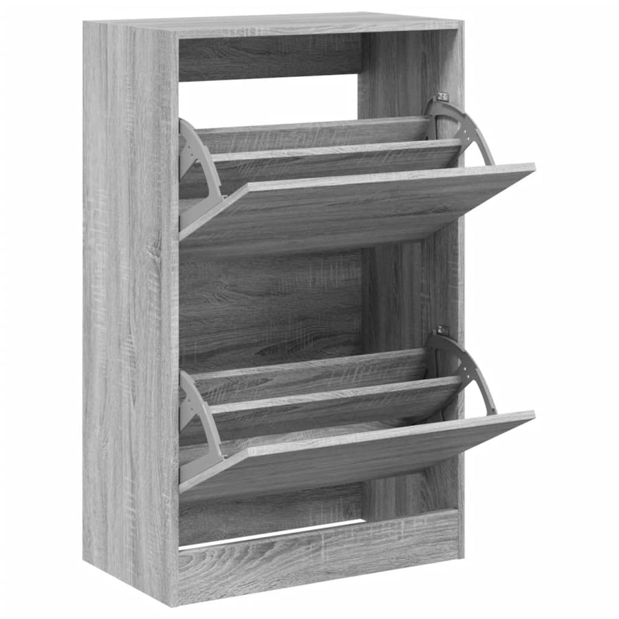 Schoenenkast 60X34X96,5 Cm Bewerkt Hout Eikenkleur Grijs Sonoma 60 x 34 x 96.5 cm