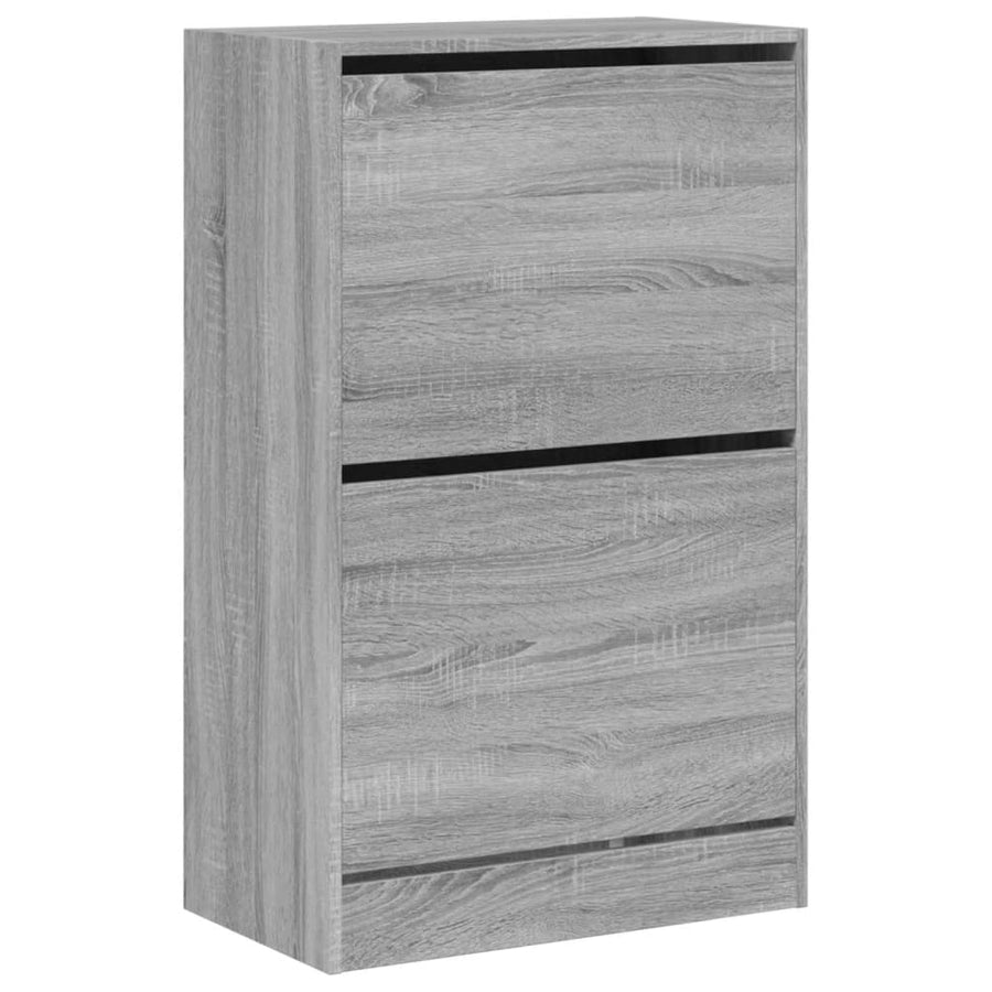 Schoenenkast 60X34X96,5 Cm Bewerkt Hout Eikenkleur Grijs Sonoma 60 x 34 x 96.5 cm