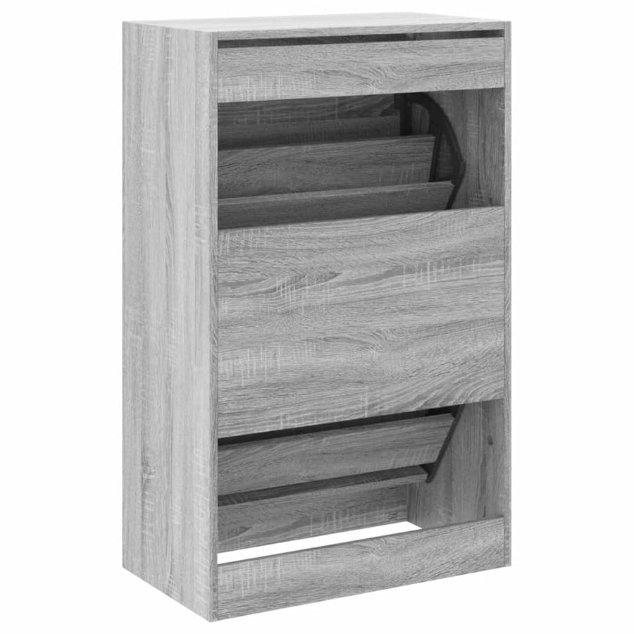 Schoenenkast 60X34X96,5 Cm Bewerkt Hout Eikenkleur Grijs Sonoma 60 x 34 x 96.5 cm