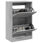 Schoenenkast 60x34x96,5 cm bewerkt hout grijs