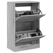 Schoenenkast 60x34x96,5 cm bewerkt hout grijs