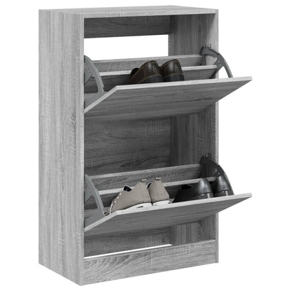 Schoenenkast 60X34X96,5 Cm Bewerkt Hout Eikenkleur Grijs Sonoma 60 x 34 x 96.5 cm