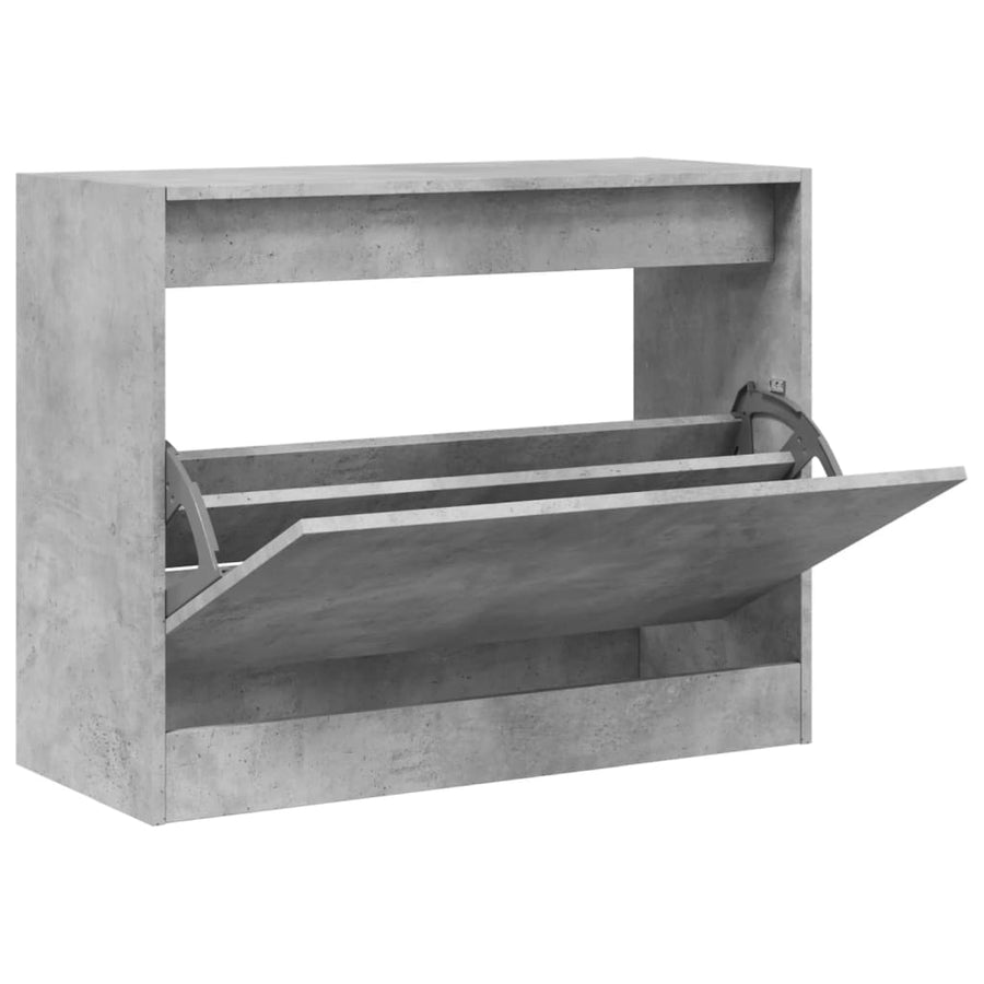 Schoenenkast Bewerkt Hout Betongrijs 80 x 34 x 63 cm