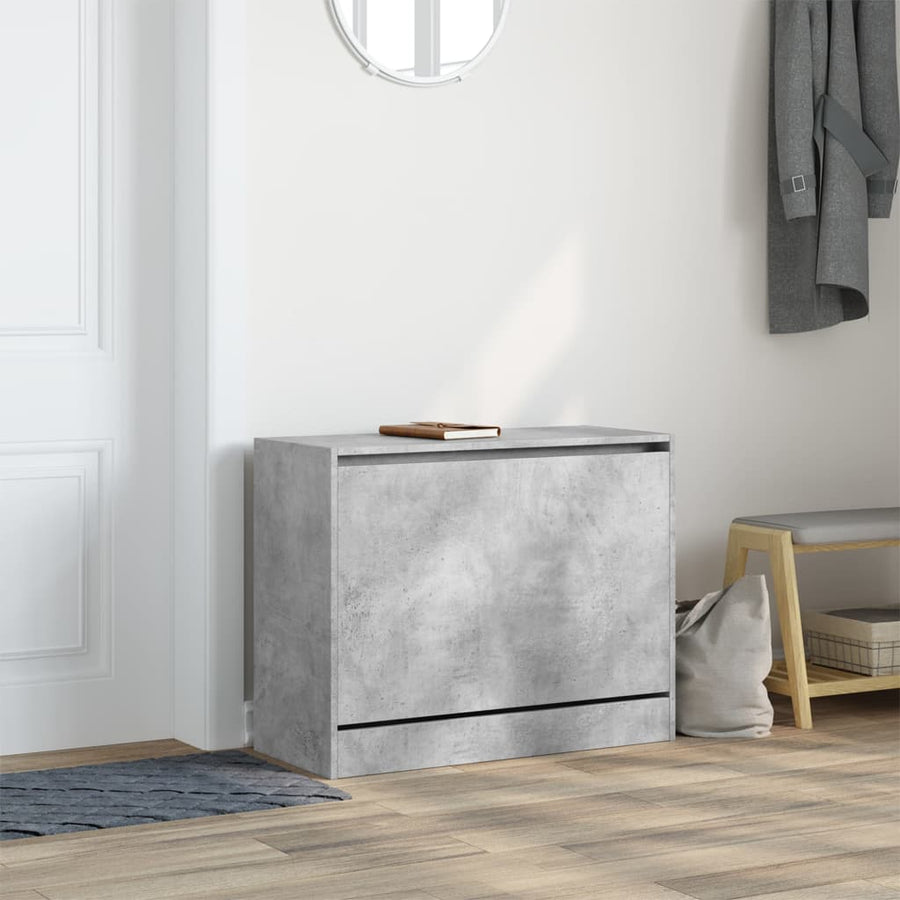 Schoenenkast Bewerkt Hout Betongrijs 80 x 34 x 63 cm