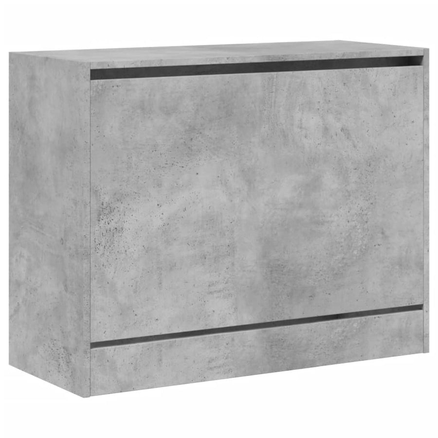 Schoenenkast Bewerkt Hout Betongrijs 80 x 34 x 63 cm