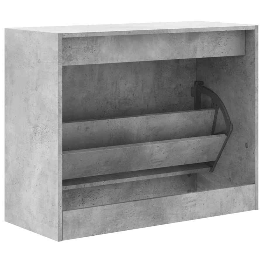 Schoenenkast Bewerkt Hout Betongrijs 80 x 34 x 63 cm