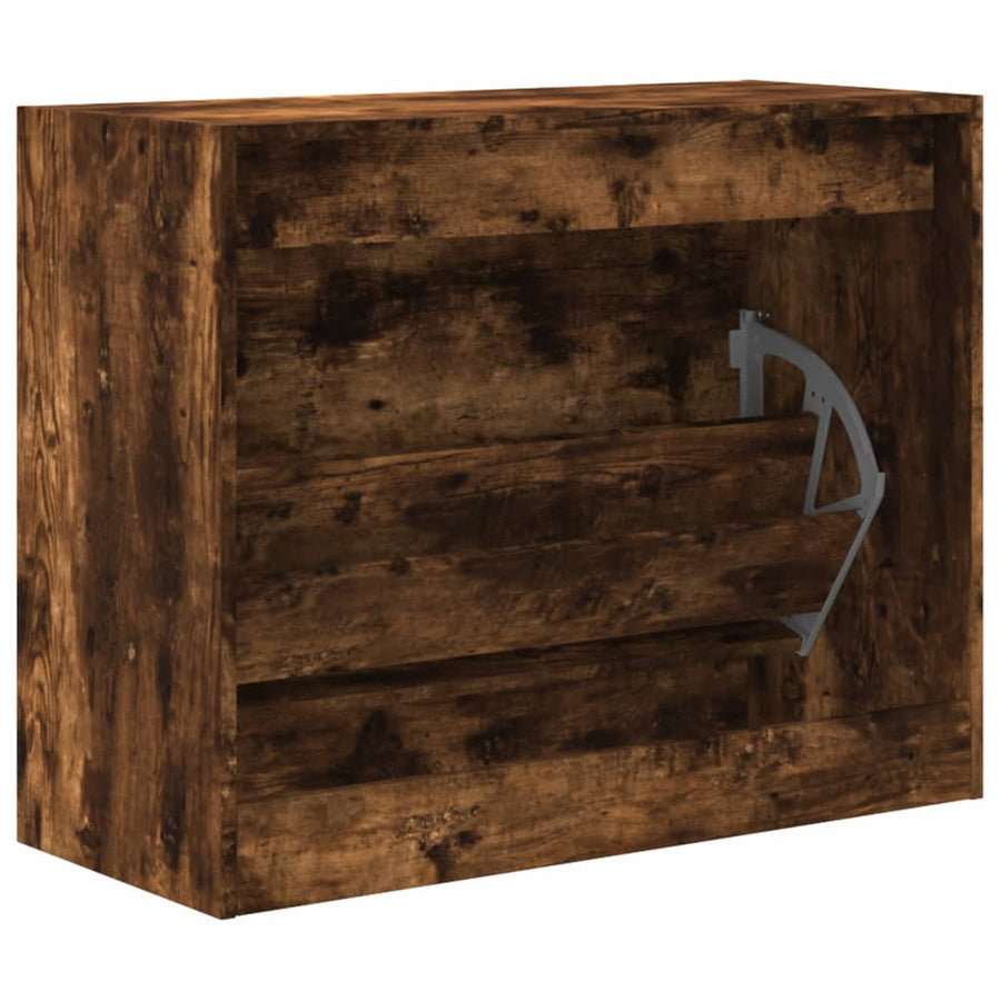 Schoenenkast Bewerkt Hout Kleurig Gerookt Eiken 80 x 34 x 63 cm