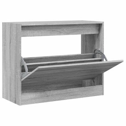 Schoenenkast Bewerkt Hout Eikenkleurig Grijs Sonoma 80 x 34 x 63 cm