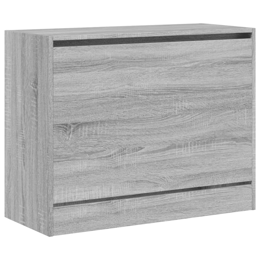 Schoenenkast Bewerkt Hout Eikenkleurig Grijs Sonoma 80 x 34 x 63 cm