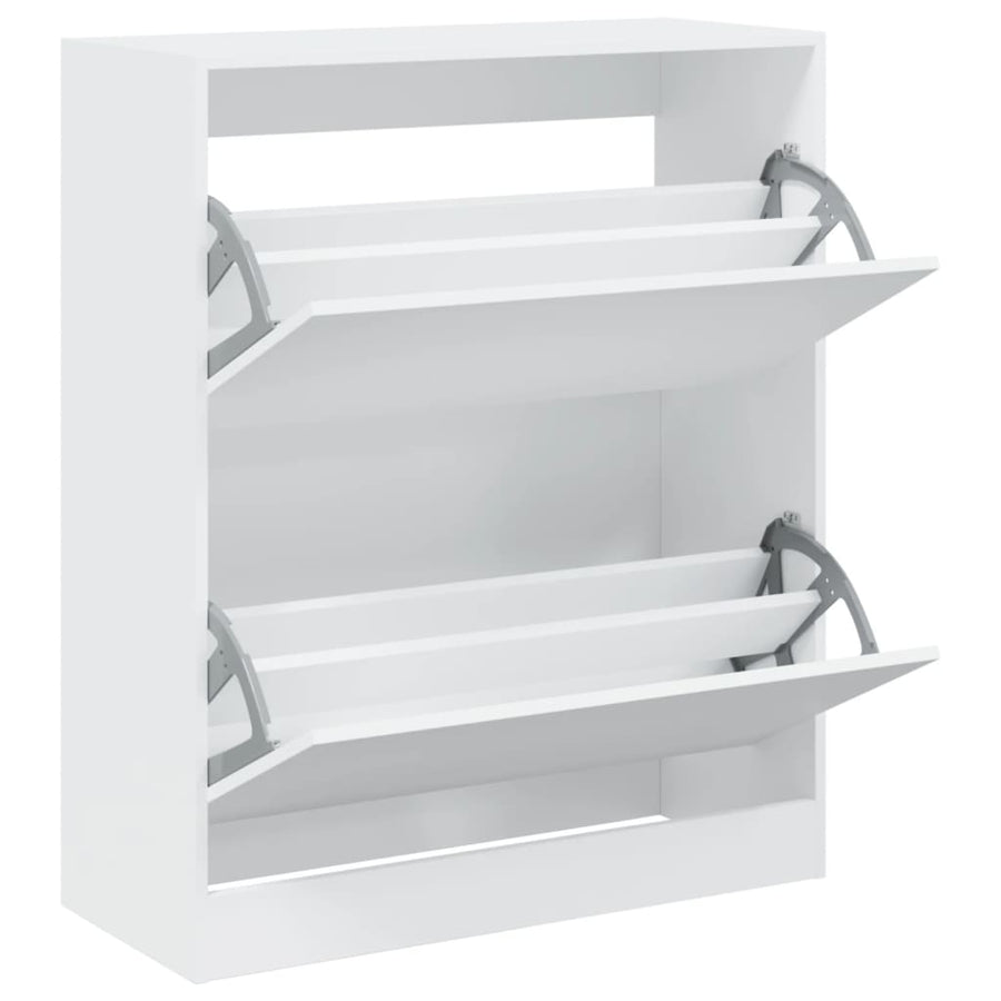 Schoenenkast 80X34X96,5 Cm Bewerkt Hout Wit 80 x 34 x 96.5 cm