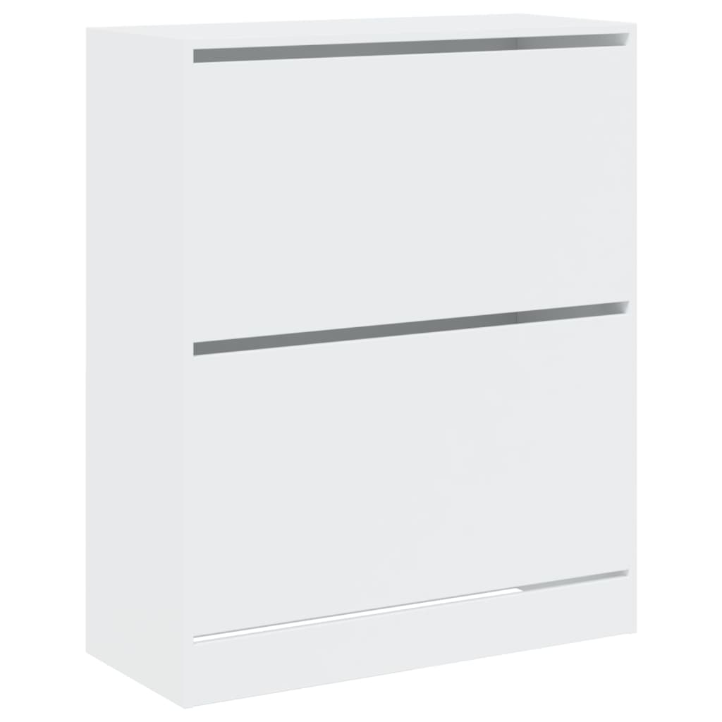 Schoenenkast 80X34X96,5 Cm Bewerkt Hout Wit 80 x 34 x 96.5 cm