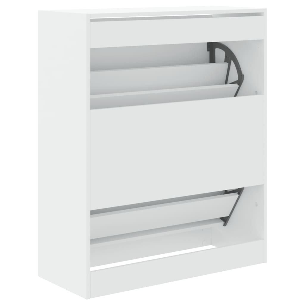 Schoenenkast 80X34X96,5 Cm Bewerkt Hout Wit 80 x 34 x 96.5 cm