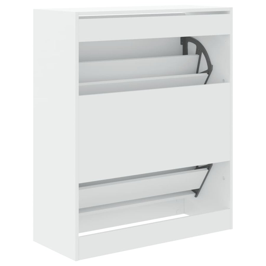 Schoenenkast 80X34X96,5 Cm Bewerkt Hout Wit 80 x 34 x 96.5 cm