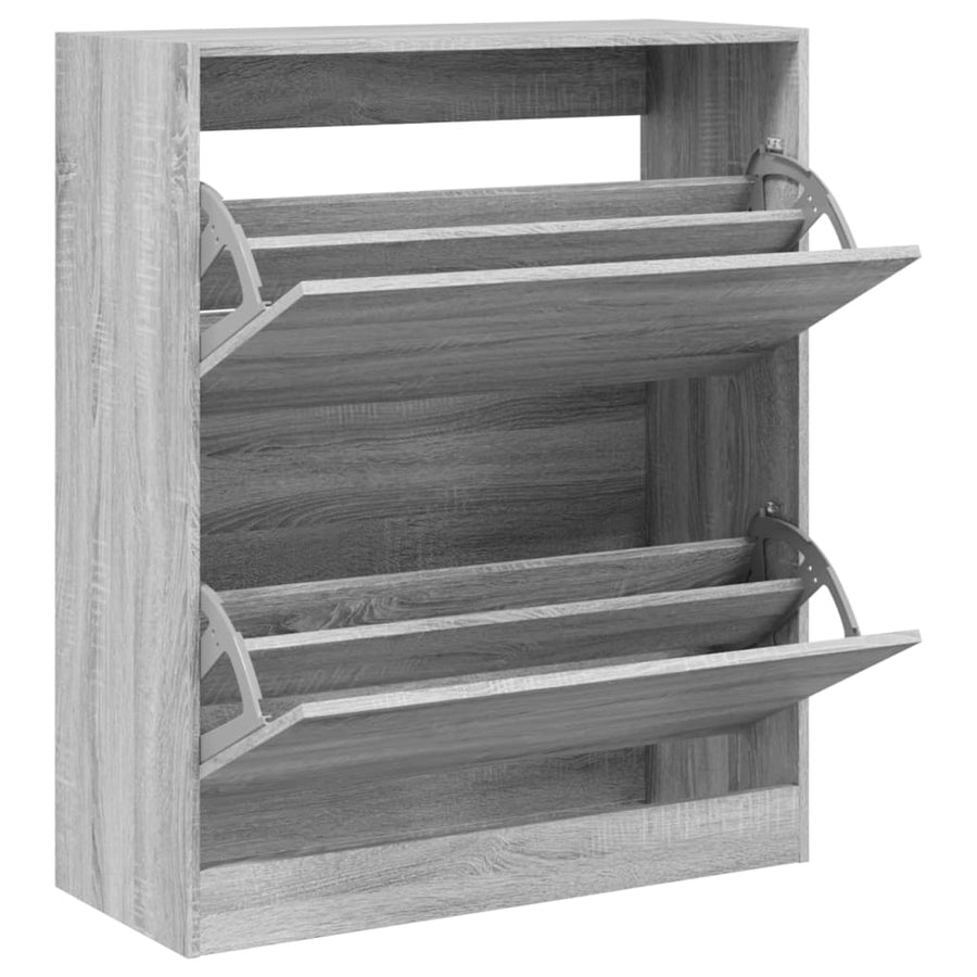 Schoenenkast 80X34X96,5 Cm Bewerkt Hout Eikenkleur Grijs Sonoma 80 x 34 x 96.5 cm
