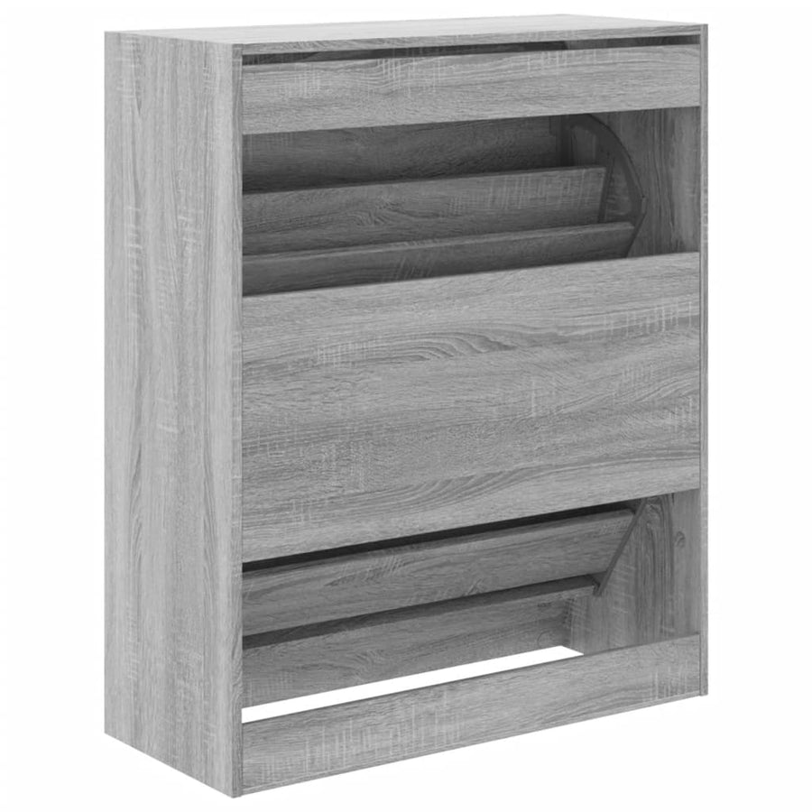 Schoenenkast 80X34X96,5 Cm Bewerkt Hout Eikenkleur Grijs Sonoma 80 x 34 x 96.5 cm