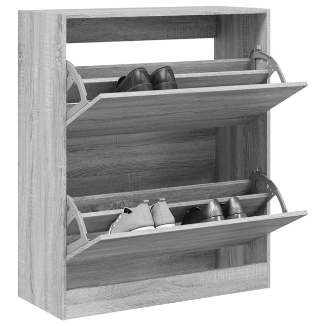 Schoenenkast 80X34X96,5 Cm Bewerkt Hout Eikenkleur Grijs Sonoma 80 x 34 x 96.5 cm