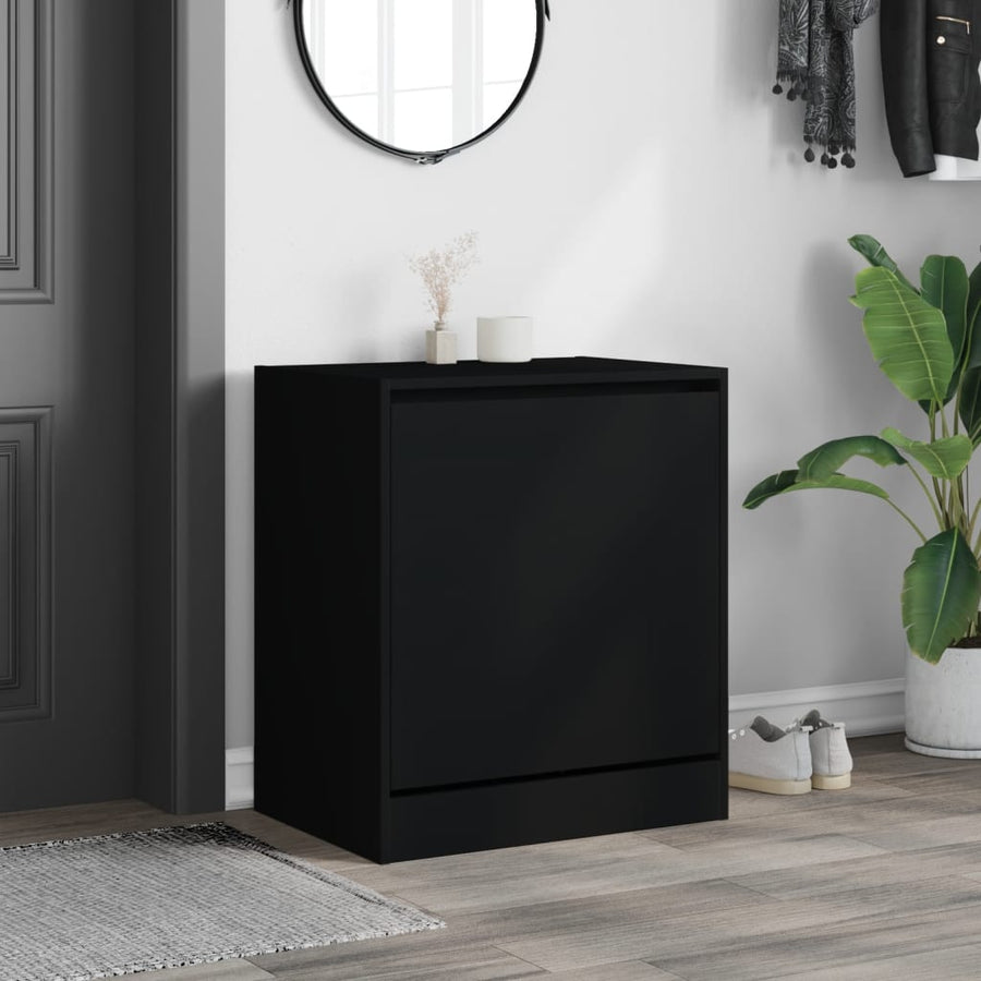 Schoenenkast Bewerkt Hout Zwart 60 x 42 x 69 cm