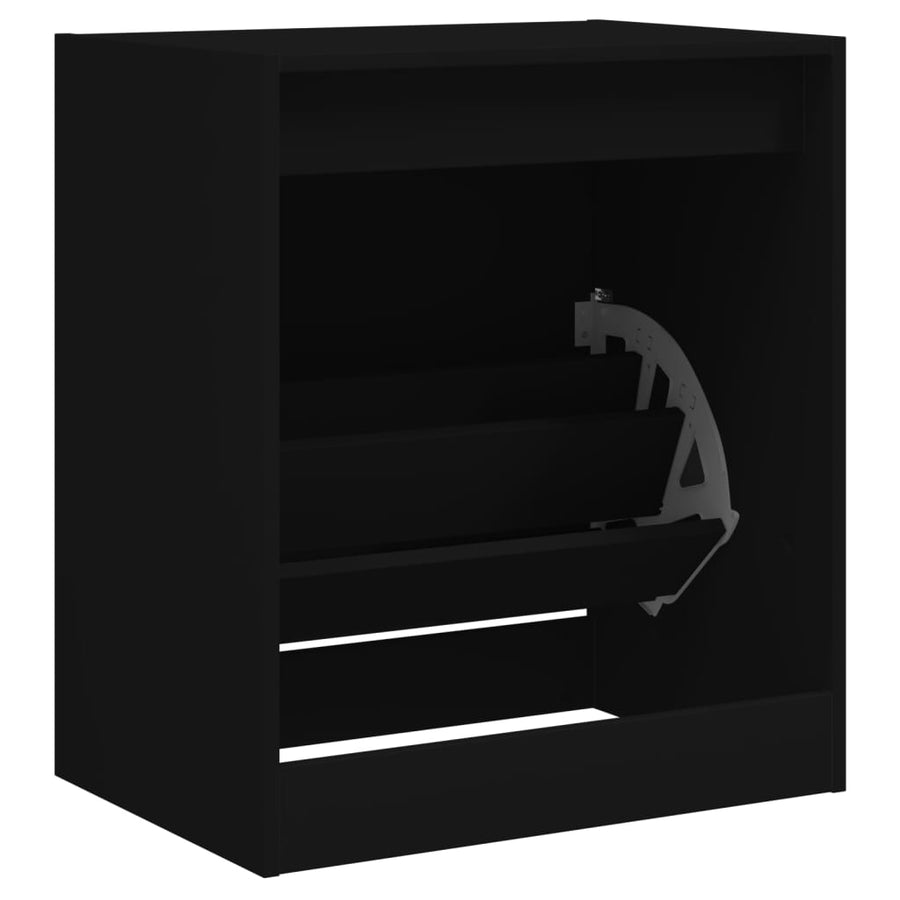 Schoenenkast Bewerkt Hout Zwart 60 x 42 x 69 cm