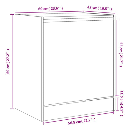 Schoenenkast Bewerkt Hout Kleurig Sonoma Eiken 60 x 42 x 69 cm