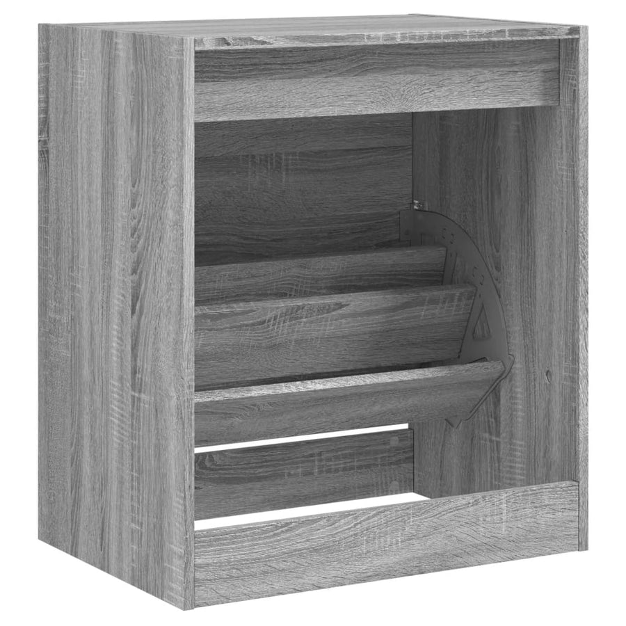 Schoenenkast Bewerkt Hout Eikenkleurig Grijs Sonoma 60 x 42 x 69 cm