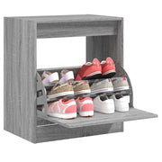 Schoenenkast 60x42x69 cm bewerkt hout grijs