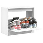 Shoe cabinet 80x42x69 cm engineered wood white