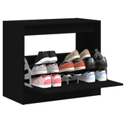 Shoe cabinet 80x42x69 cm engineered wood black
