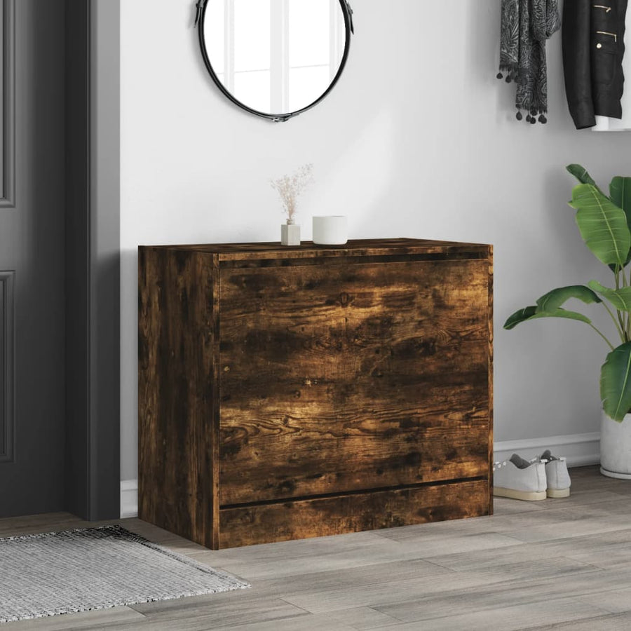 Schoenenkast Bewerkt Hout Kleurig Gerookt Eiken 80 x 42 x 69 cm