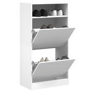Shoe cabinet 60x34x116 cm engineered wood white