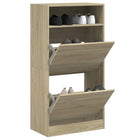 Shoe Cabinet 60x34x116 cm Engineered Wood Sonoma Oak-coloured