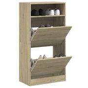 Shoe Cabinet 60x34x116 cm Engineered Wood Sonoma Oak-coloured