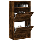 Schoenenkast 60x34x116 cm bewerkt hout gerookt eiken
