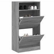 Shoe cabinet 60x34x116 cm engineered wood grey Sonoma oak