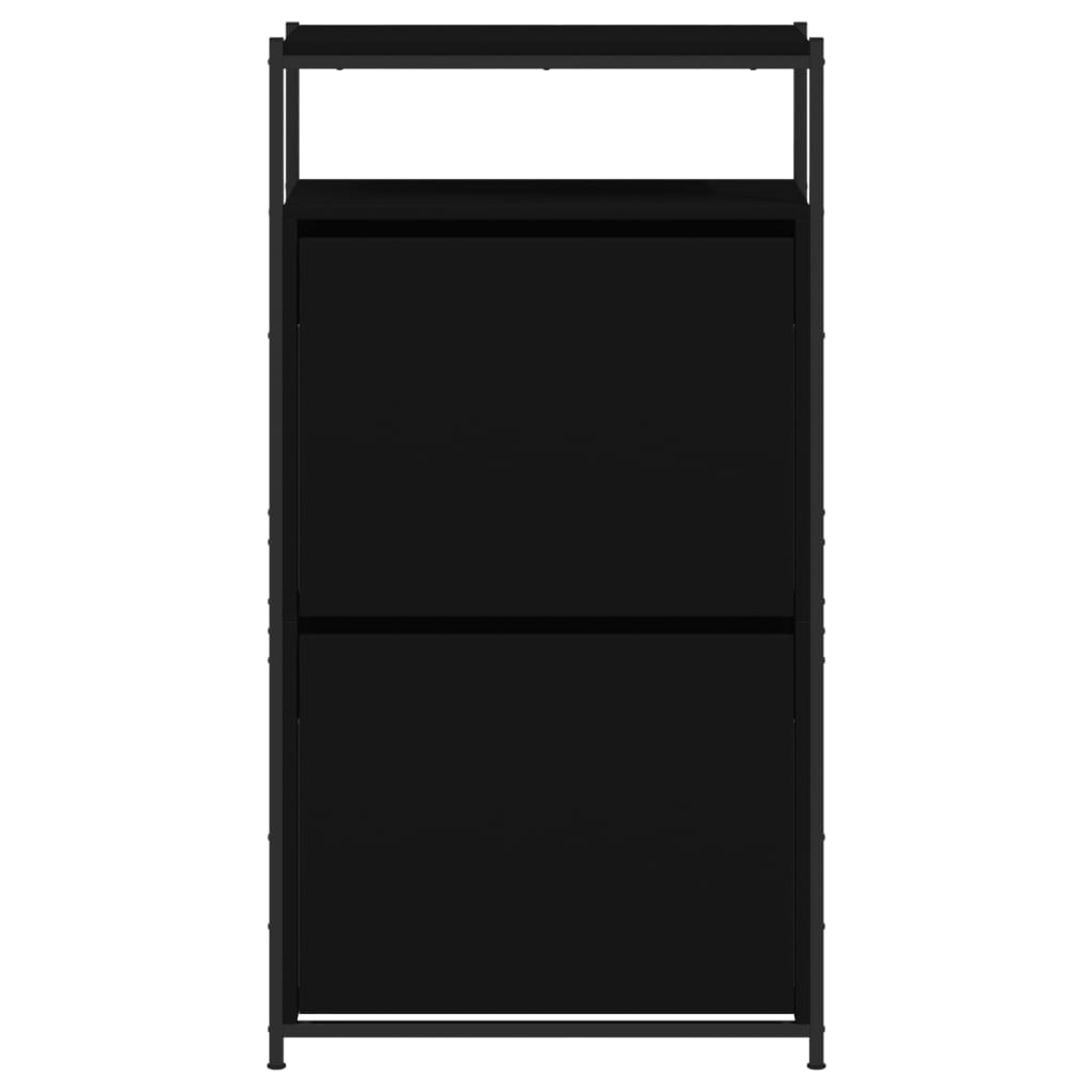 Schoenenkast Bewerkt Hout 60 x 34 x 112 cm Zwart
