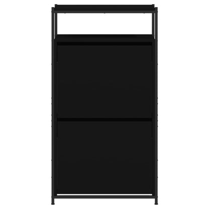 Schoenenkast Bewerkt Hout 60 x 34 x 112 cm Zwart