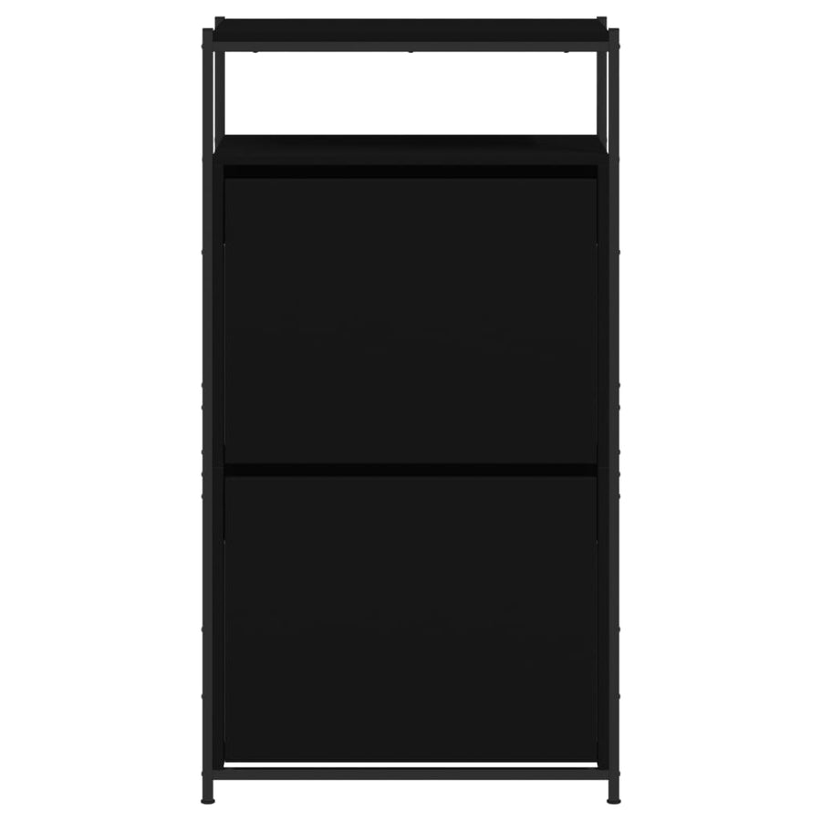 Schoenenkast Bewerkt Hout 60 x 34 x 112 cm Zwart